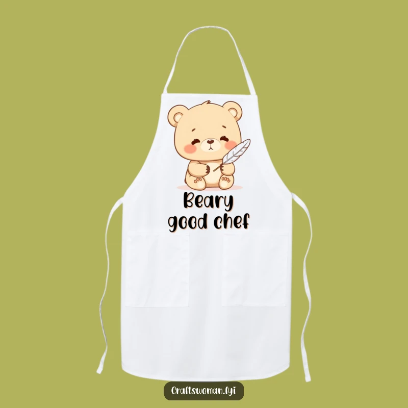 Funny Bear Scribe's Apron: Write Your Masterpiece!