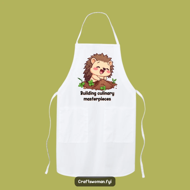 Funny Hedgehog Builder Apron: Protect Your Clothes with DIY Humor