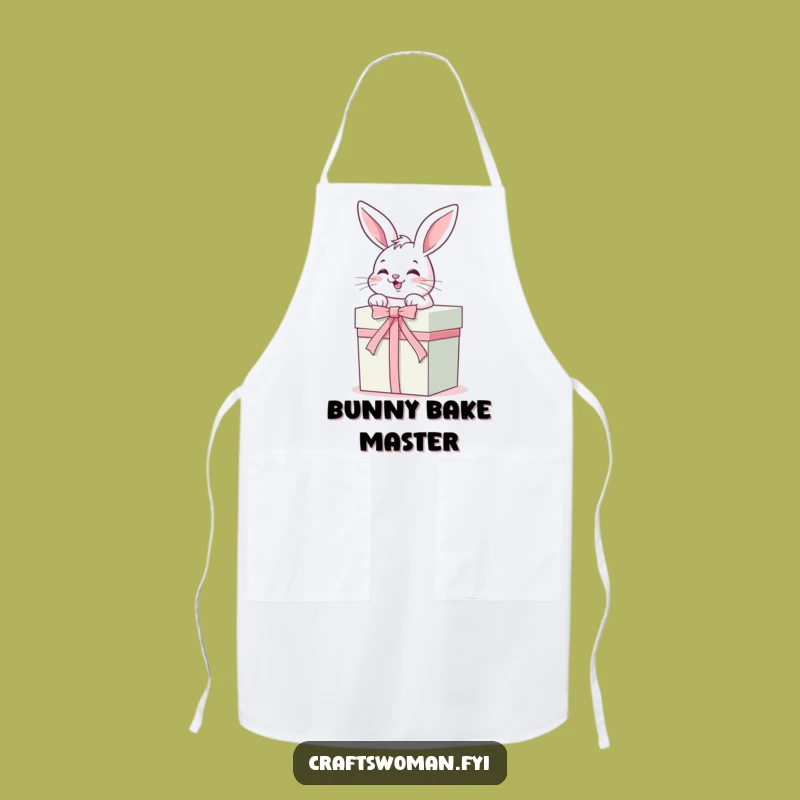 Funny Bunny Baker Apron: Giggling Rabbit Prepares Gifts, Hilarious Funny Gift!