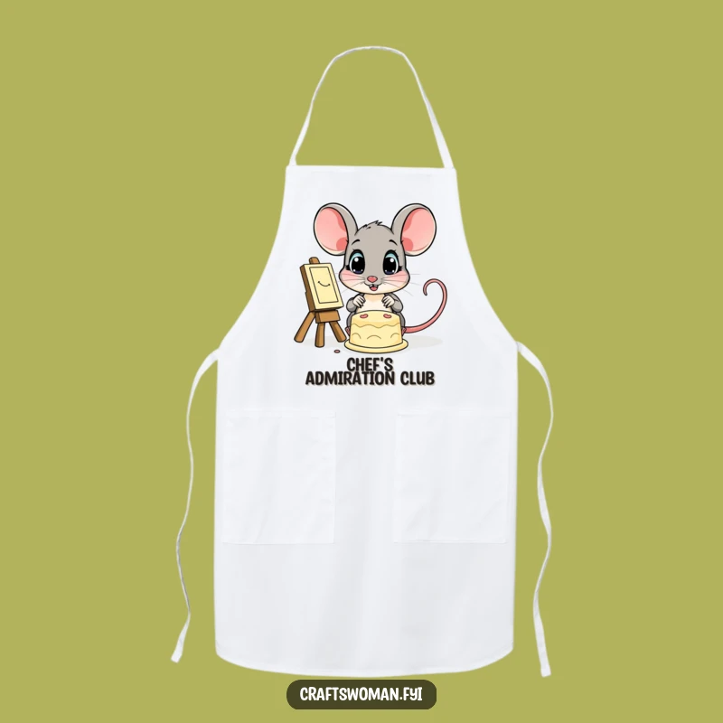 Funny Mouse Apron: Inspired Mouse Admiring Art, Practical Funny Gift for Artists