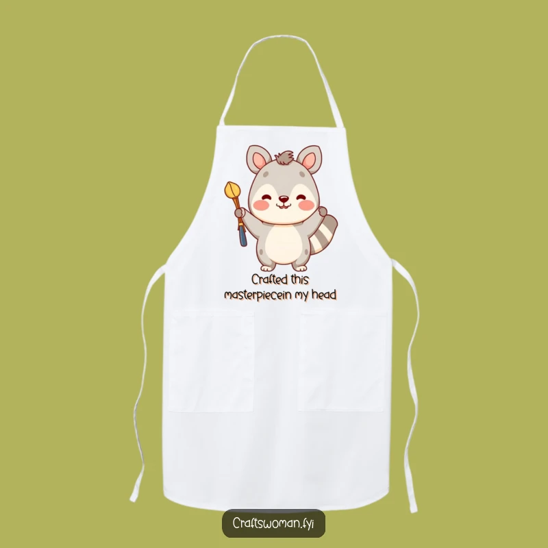 Funny Crafty Apron: Cheerful Animal Creator Protecting Clothes, Funny Gift