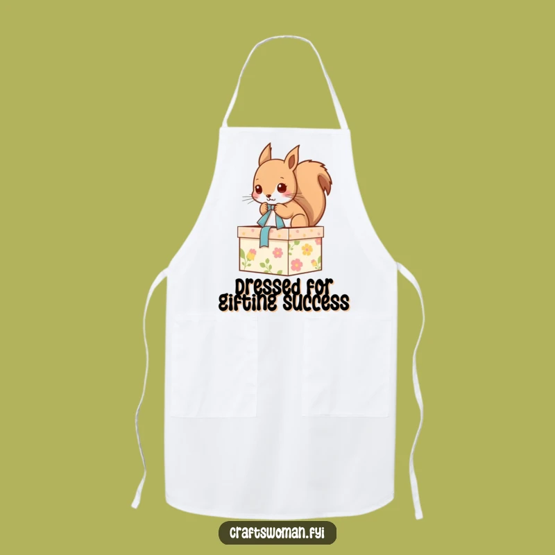 Funny Squirrel Apron: Cute Squirrel Decorating Box, Practical Funny Gift for Cooks
