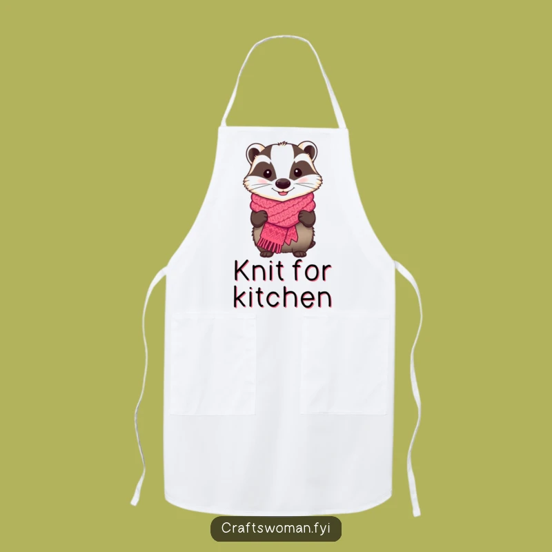 Funny Badger Apron - Keep Clean While Knitting with Style
