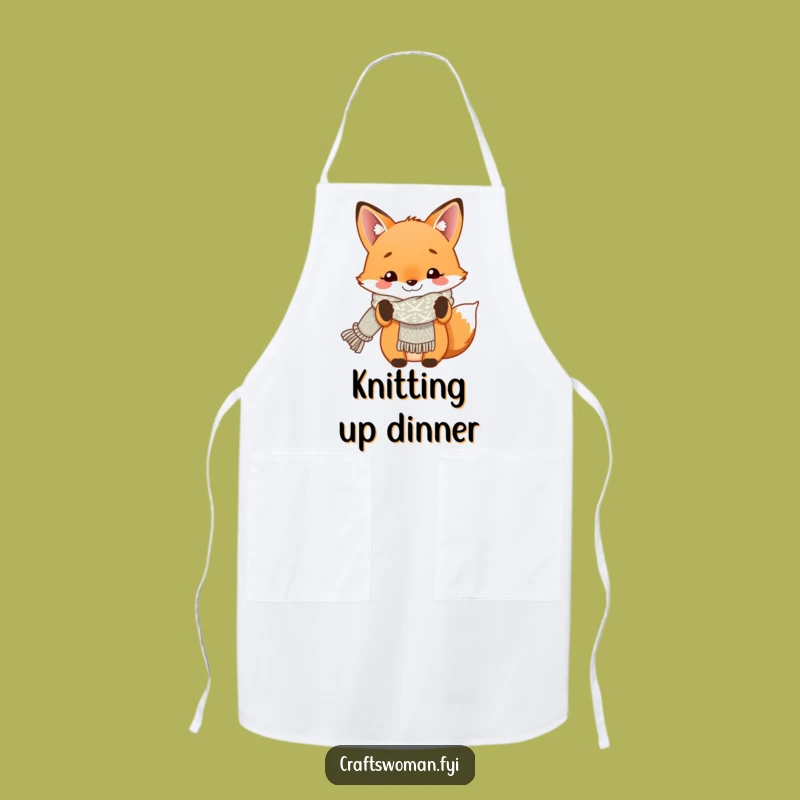 Funny Fox Knitting Apron - A Hilarious Gift for Stitchers