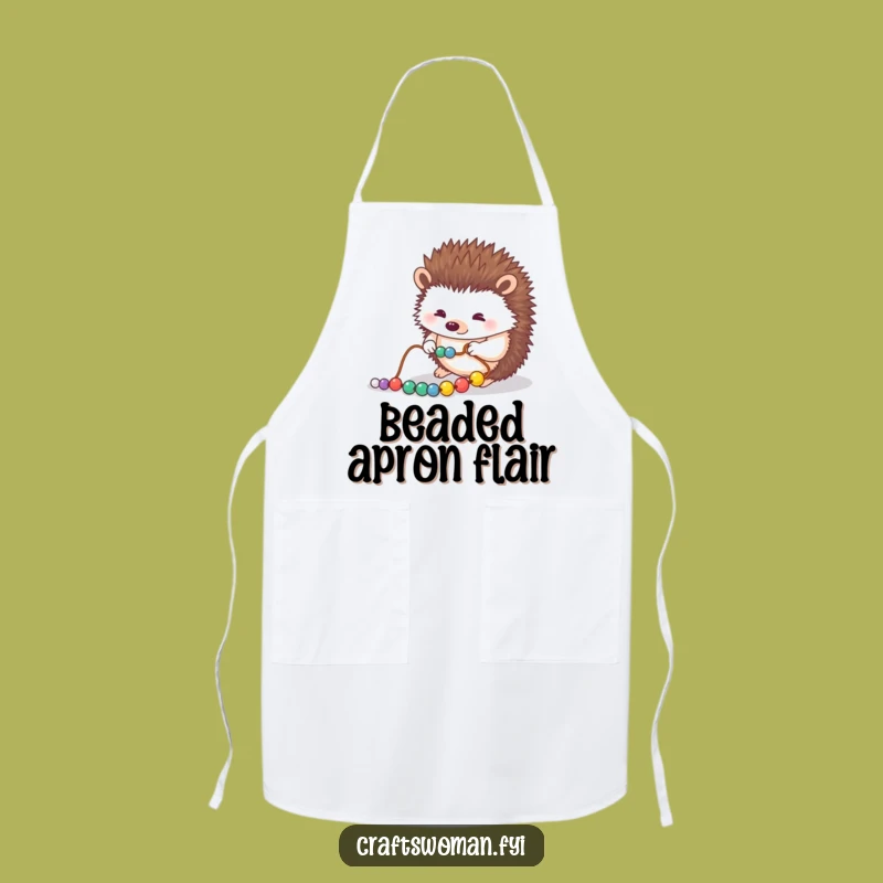 Funny Hedgehog Apron: Patient Hedgehog Beading, Practical Funny Gift for Crafters