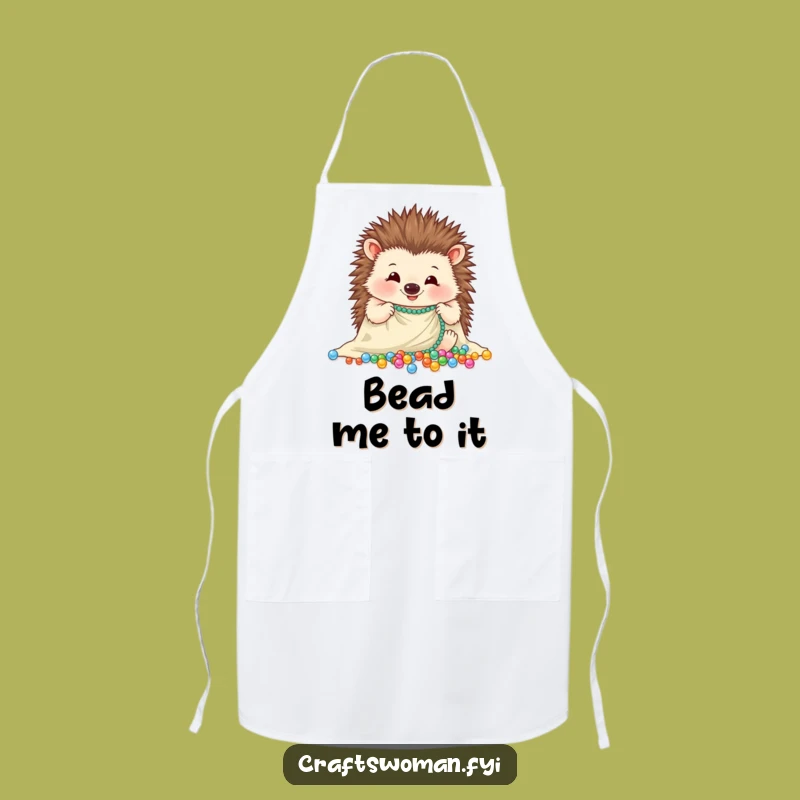 Funny Hedgehog Bead Apron - Sparkle & Craft with this Cheerful Hedgehog Design