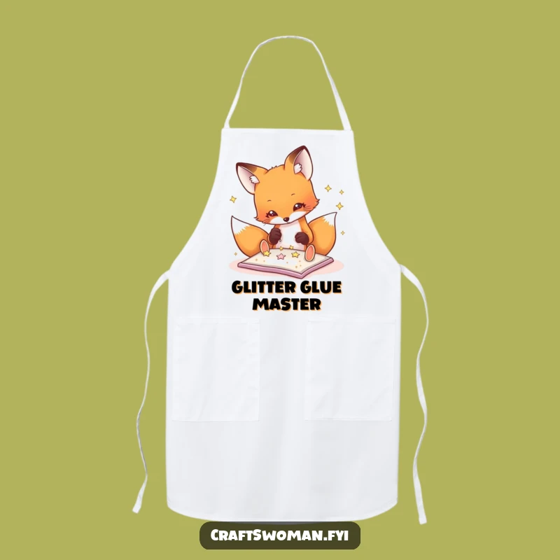 Funny Fox Glitter Apron: Creative Kitchen Wear for DIY Crafters