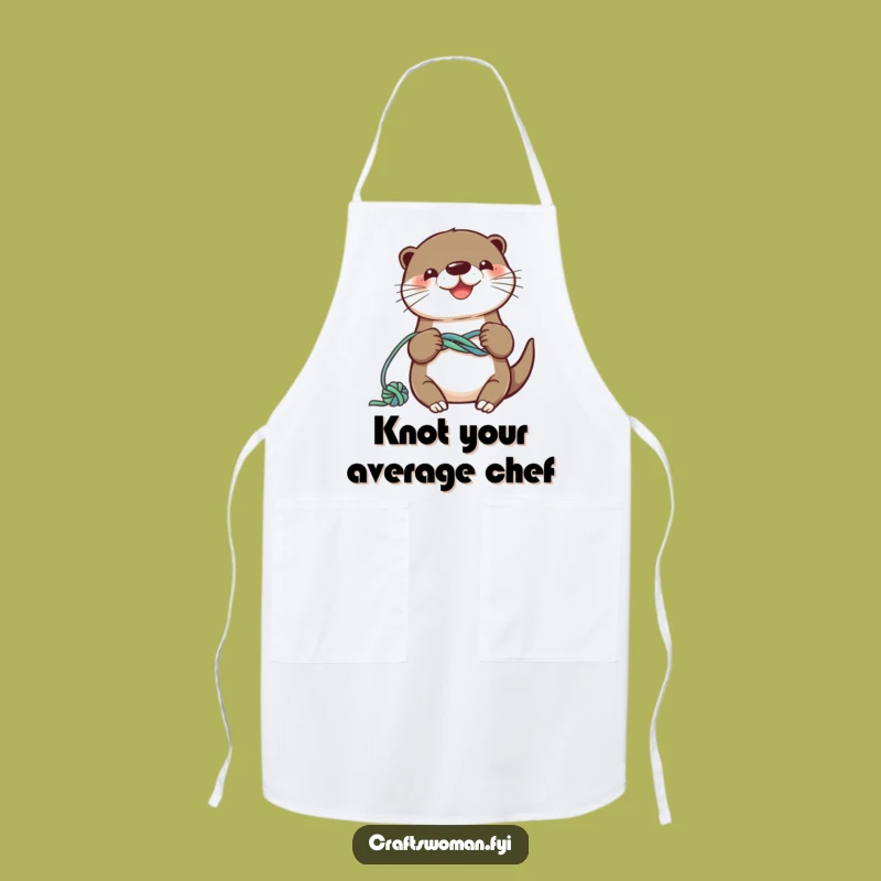 Funny Otter Knotting Apron: Playful Yarn Craft Accessory Gift