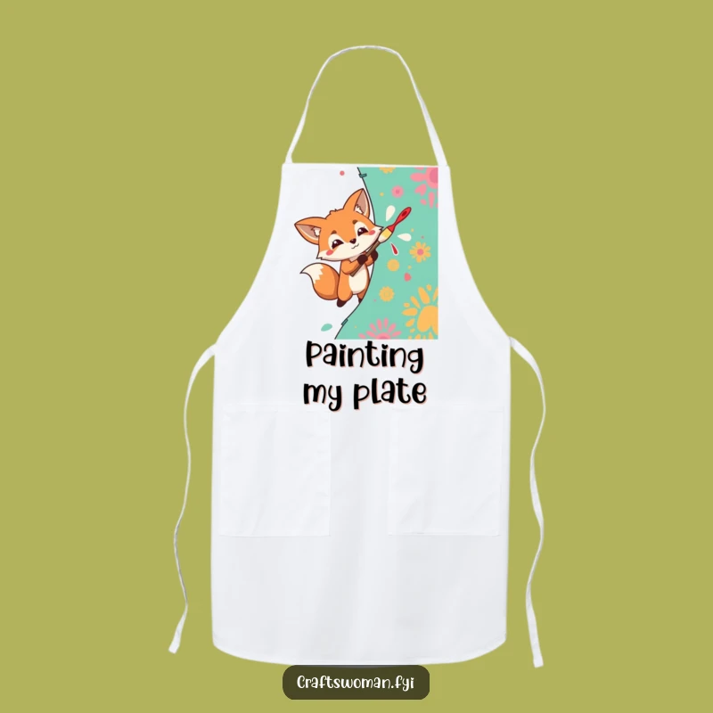 Funny Fox Painter Apron: Art Protection, Perfect Gift!