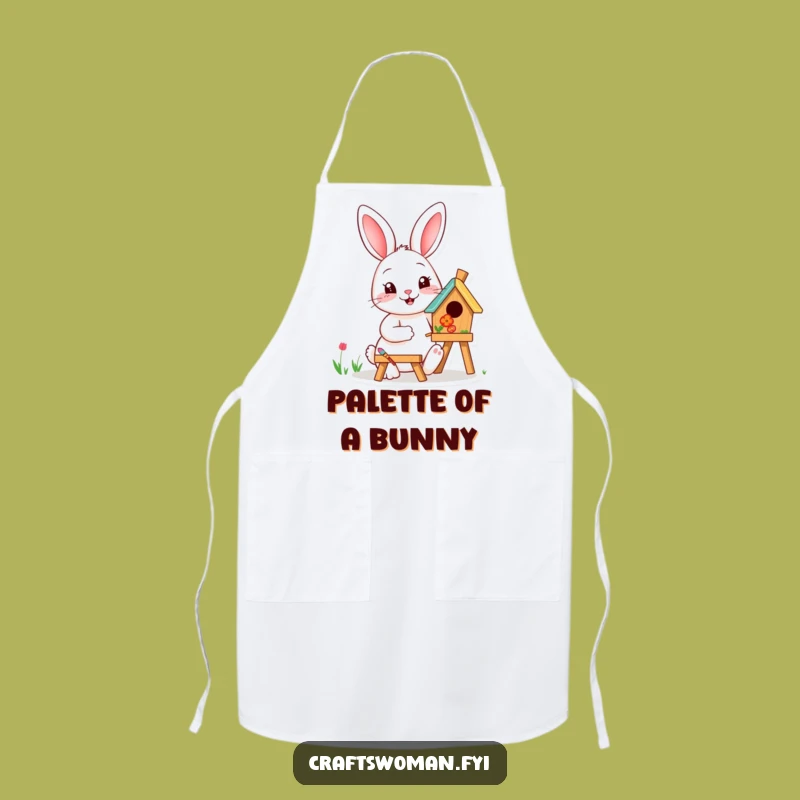 Funny Rabbit Painting Apron: Keep Clean While Creating with Humor