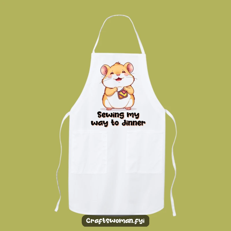 Funny Hamster Sewing Apron: Cute Patchwork Kitchen Accessory Gift