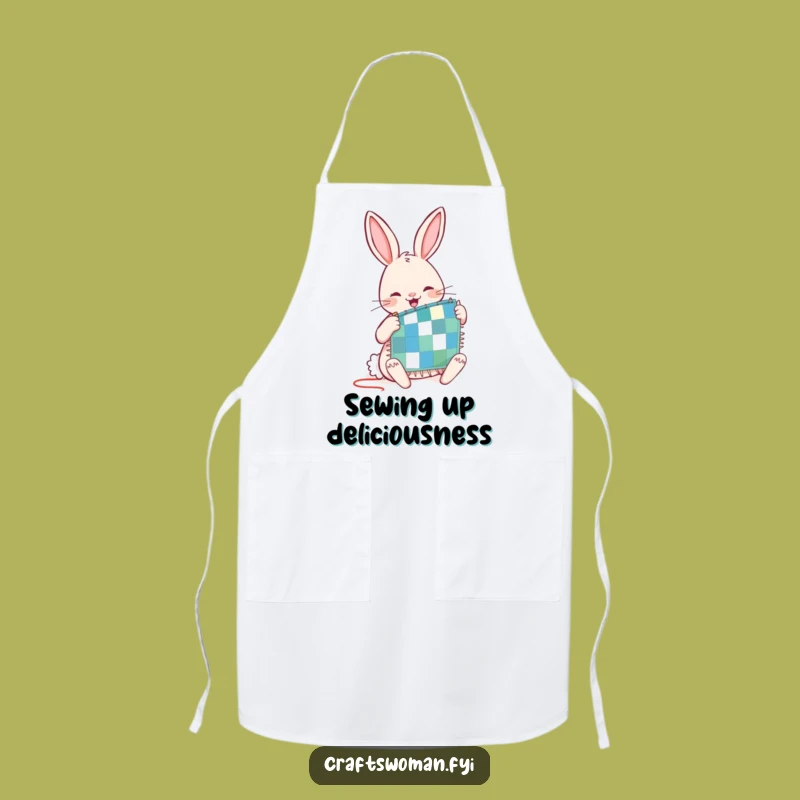 Funny Rabbit Sewing Apron: Protect Your Clothes with Quilting Humor