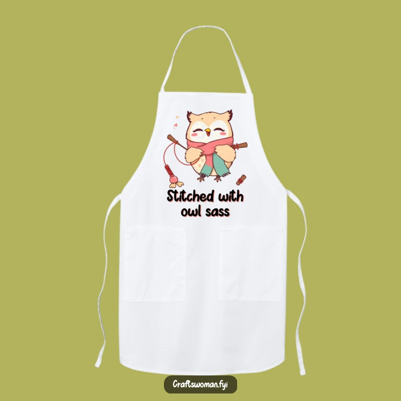 Funny Owl Crafting Apron: Keep Clean & Laugh with a Whimsical Weaver
