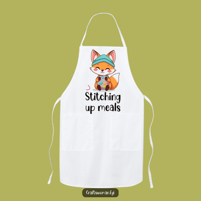 Kawaii Fox Sewing Apron: Craft with Cuteness, Hilarious Kitchen Style, Ideal Funny Gift