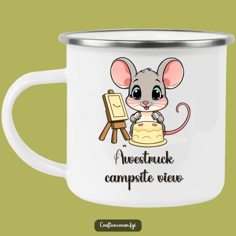 Funny Mouse Camping Mug: Durable Mouse Admiring Art, Great Funny Outdoor Gift