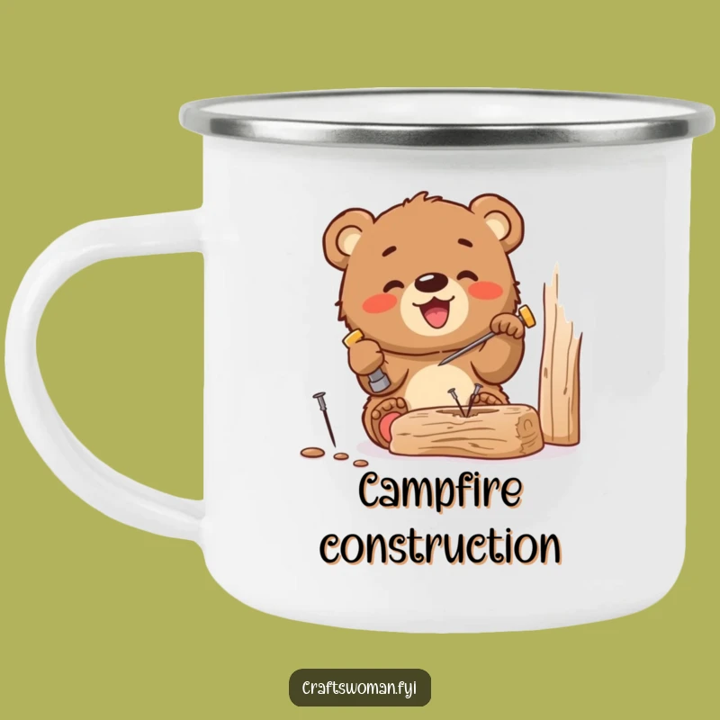Funny Bear Cub Adventure Mug: Building Memories Around the Campfire