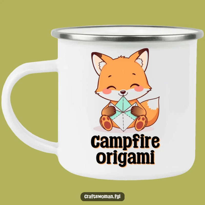 Funny Fox Campfire Mug - Smiling Artist's Outdoor Inspiration