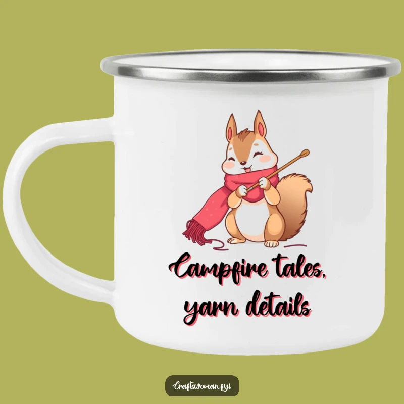 Funny Squirrel Stitching Camping Mug: Durable & Cute Crafting Travel Cup