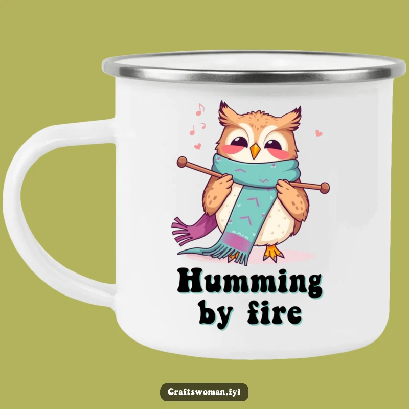Funny Knitting Owl Camping Mug: Hilarious Outdoor Gear for Cozy Crafters