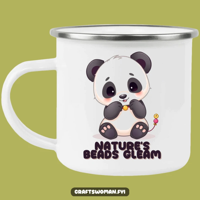 Funny Panda Beads Camping Mug - A Hilarious Gift for Outdoor Artisans