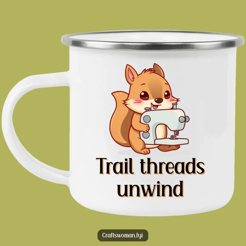 Funny Squirrel Sewing Camping Mug - A Hilarious Gift for Trail Crafters