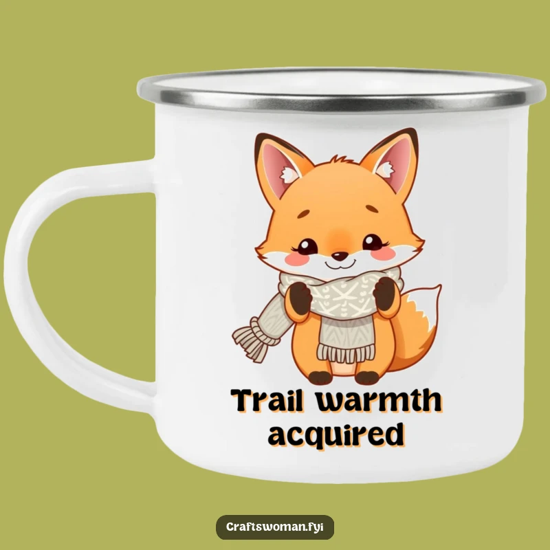 Funny Fox Knitting Camping Mug - A Hilarious Gift for Outdoor Crafters