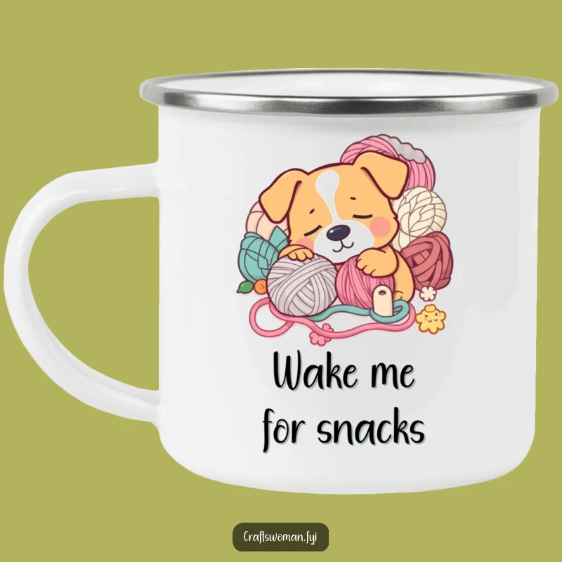 Funny Sleepy Dog Camping Mug: Cozy Sips for Crafters on the Go