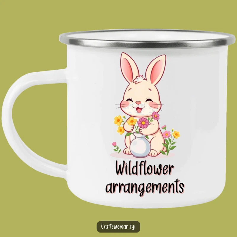 Funny Bunny Flower Camping Mug: Charming and Hilarious Outdoor Companion