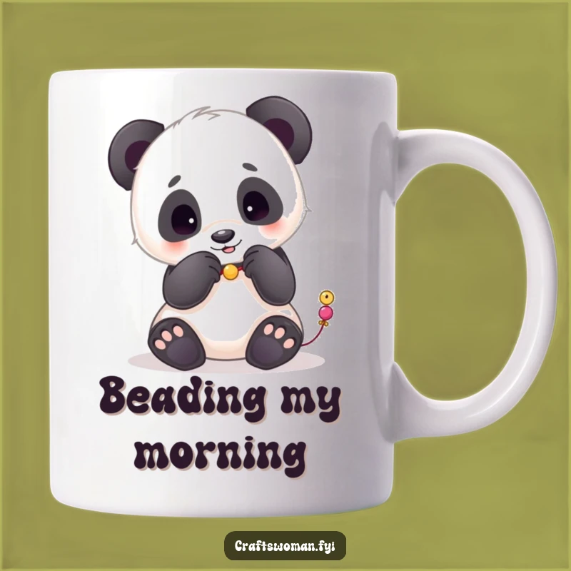 Funny Panda Beads Mug - A Hilarious Gift for Jewelers and Crafters