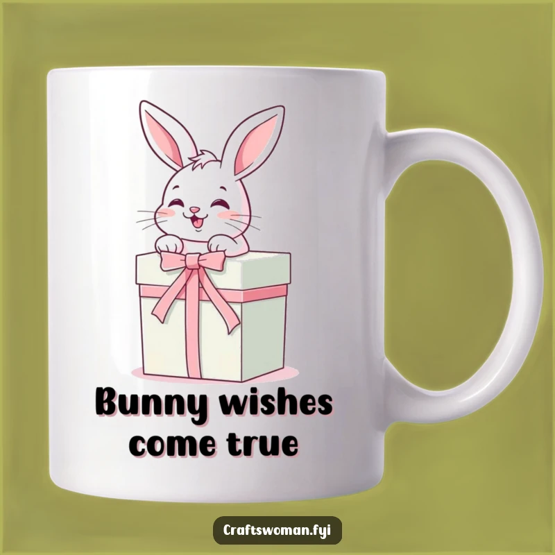 Funny Bunny Gift Mug: Giggling Rabbit Wrapping Presents, Perfect Funny Gift for Joy!