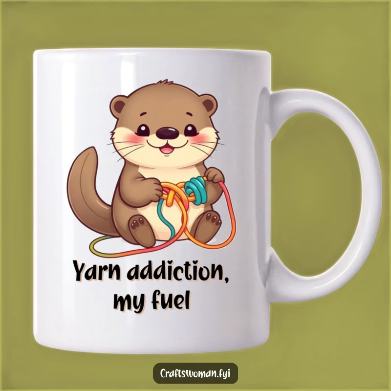 Funny Otter Yarn Lover Mug - Adorable Crafting Gift for Knitters Who Love Otters