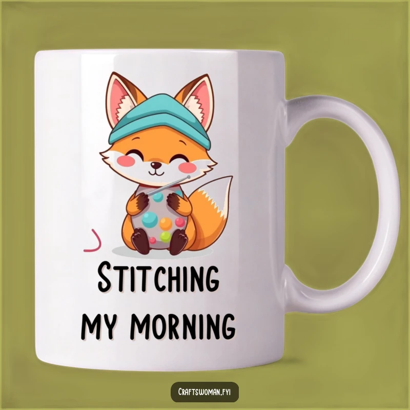 Kawaii Fox Sewing Mug: Cute Crafting Fun, Adorable Animal, Perfect Funny Gift