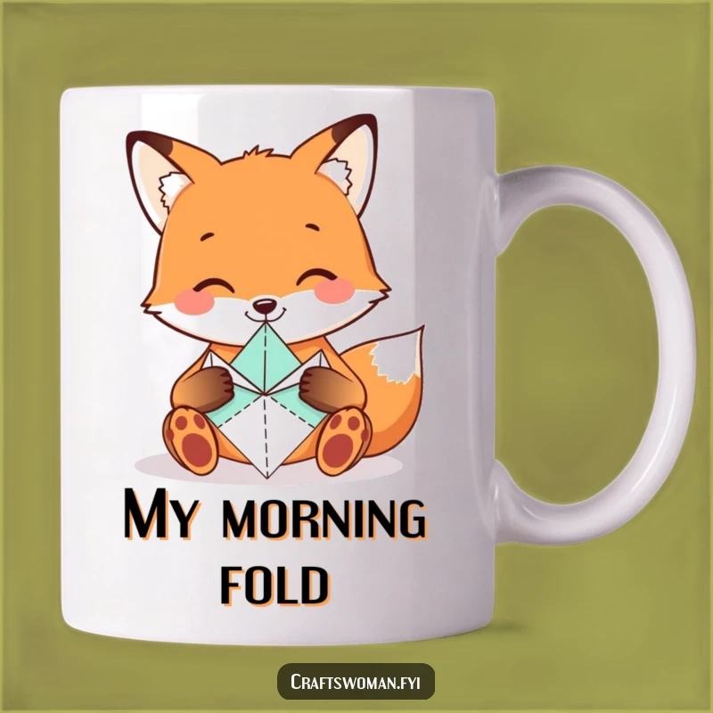 Funny Fox Origami Mug - Smiling Artist's Perfect Craft Gift