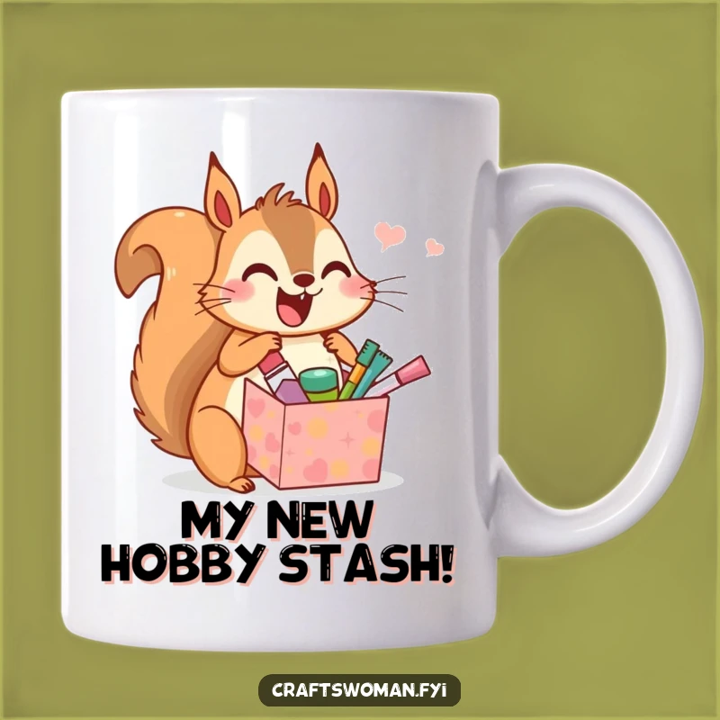 Funny Squirrel Crafter Mug: Joyful Animal Opening Tiny Craft Gift, Perfect Humorous Present!