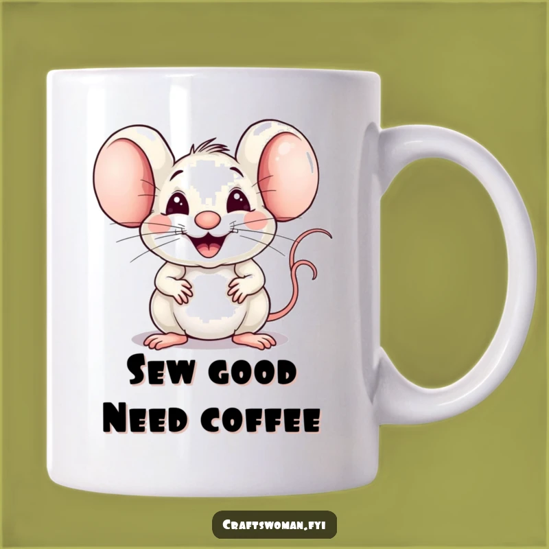 Funny Mouse Weaver Mug: A Hilarious Gift for Crafters Who Stitch with Joy and Pride!