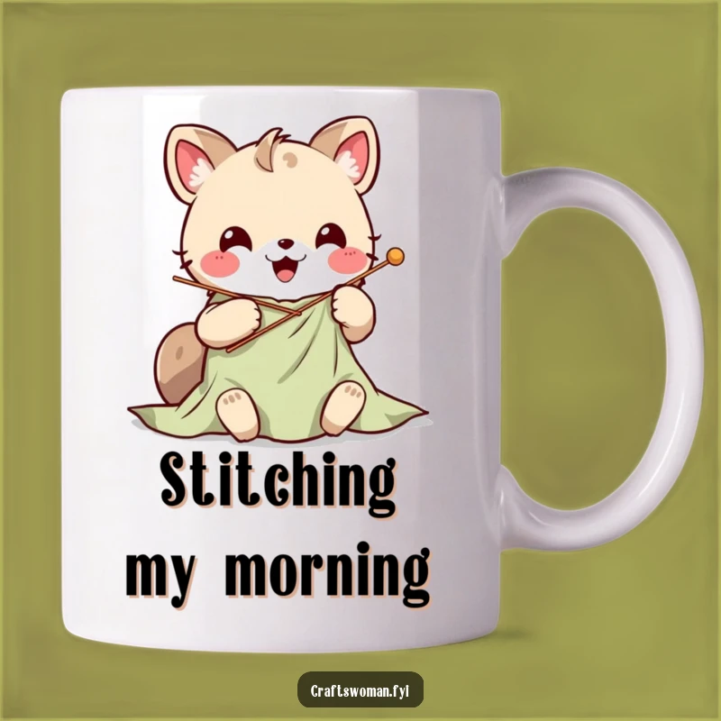 Funny Kawaii Stitching Mug: A Hilarious Crafting Companion Gift!
