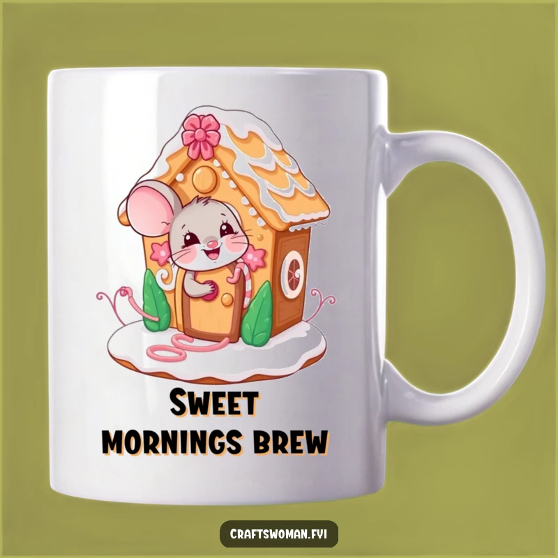 Funny Mouse Gingerbread House Mug: Whimsical Baking Fun, Perfect Funny Gift