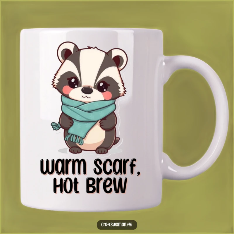Funny Badger Knitter Mug: Hilarious Scarf Humor for Cozy Moments, a Perfect Funny Gift!