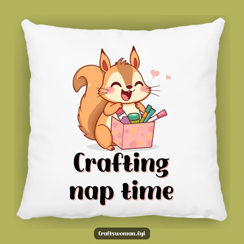 Funny Squirrel Craft Pillow: Cozy Joyful Animal With Tiny Supplies, Soft Humorous Accent!