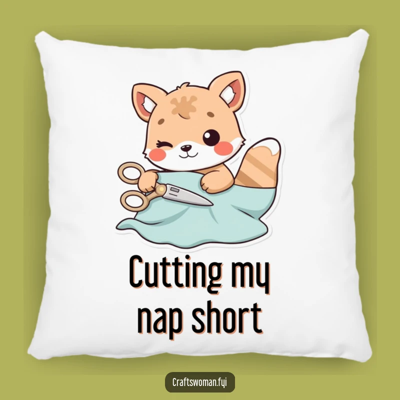 Funny Cutting Animal Pillow: Playful Crafter's Comfort, Soft Sewing Accent Gift