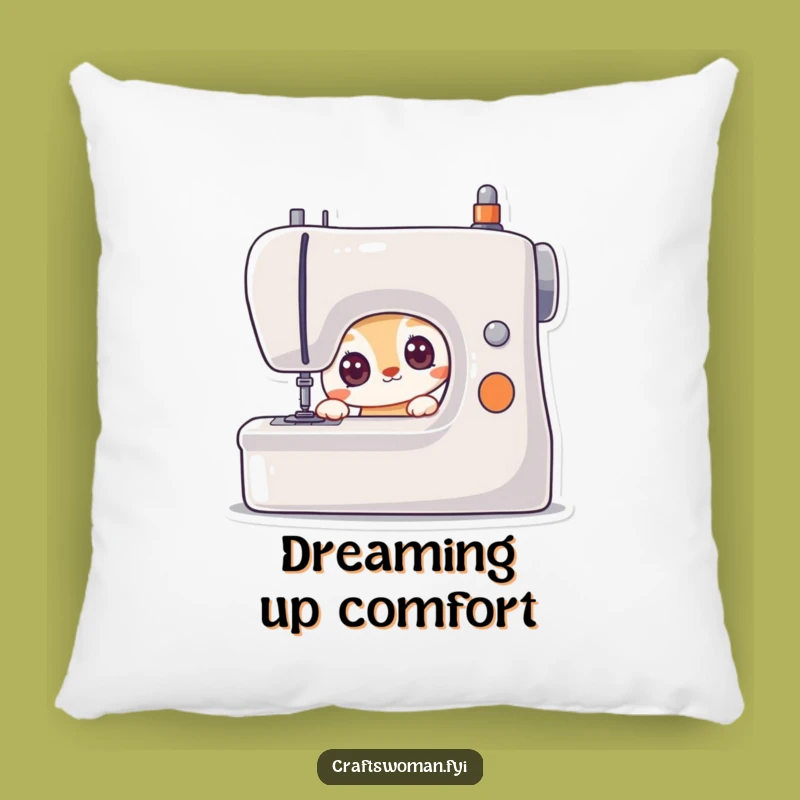 Funny Curious Animal Pillow: Eager Seamster's Comfort, Soft Sewing Accent Gift