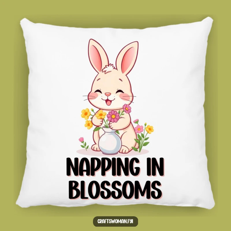 Funny Bunny Flower Pillow: Cozy and Charming Accent for Any Room