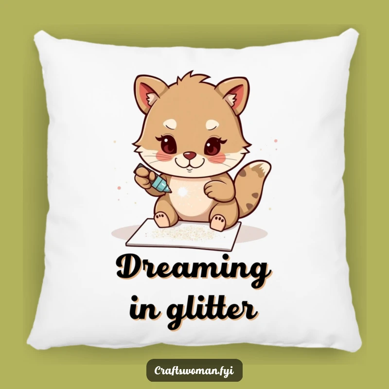 Funny Glitter Craft Pillow: Comfy & Hilarious Accent for Any Room