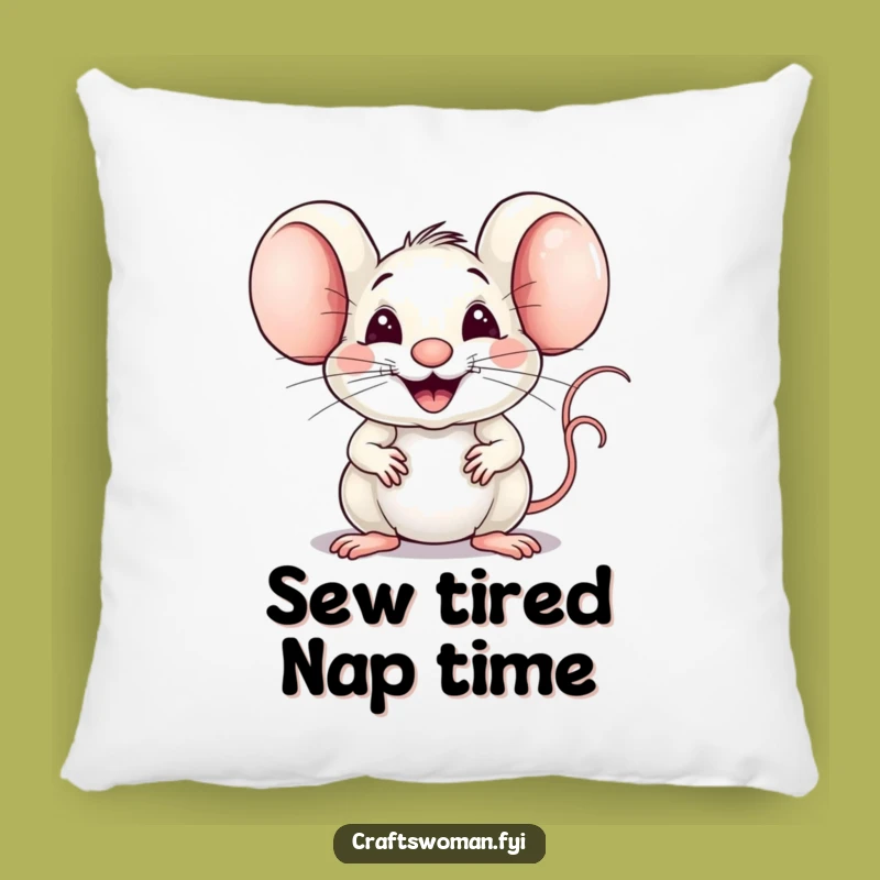 Funny Mouse Weaver Pillow: Cozy Up with Hilarious Crafting Comfort, a Perfect Funny Gift!