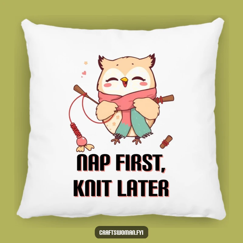 Funny Soft Owl Pillow: Cozy & Hilarious Knitting Decor for Comfort