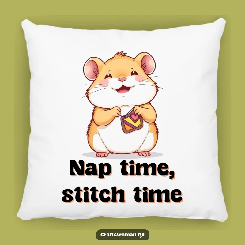 Funny Hamster Sewing Pillow: Cute Patchwork Accent for Home