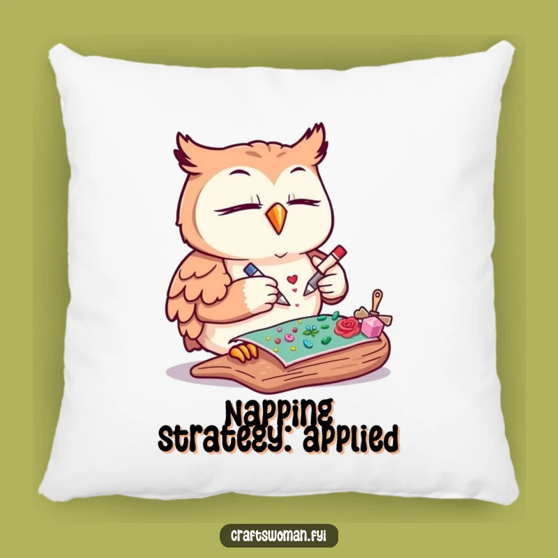 Funny Owl Crafting Pillow - Cozy Accent for Creative Spaces
