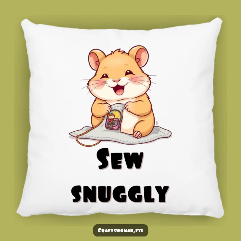 Funny Hamster Sewer Pillow: Cozy Craft Comfort, Perfect Gift Pillow!