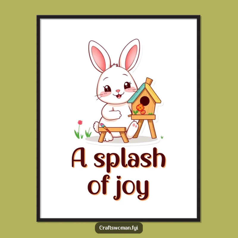 Funny Rabbit Painting Digital Art: Instant Humorous Decor for Art Lovers