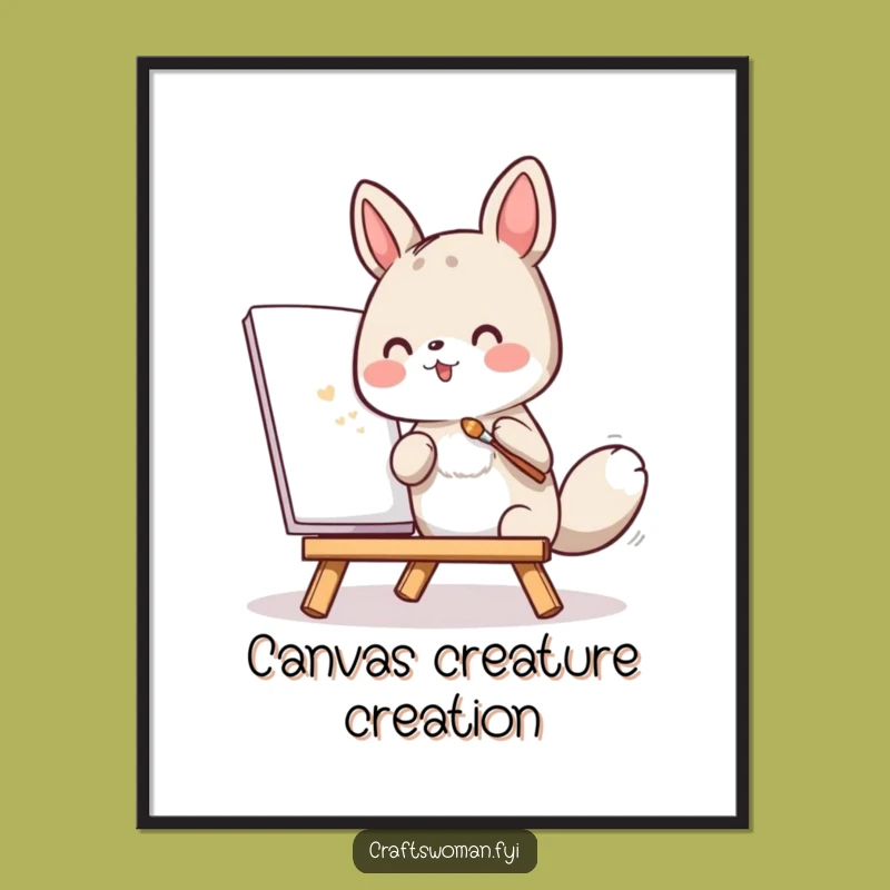 Funny Animal Artist Painting Digital Art - Instant Creative Decor, Humorous Gift
